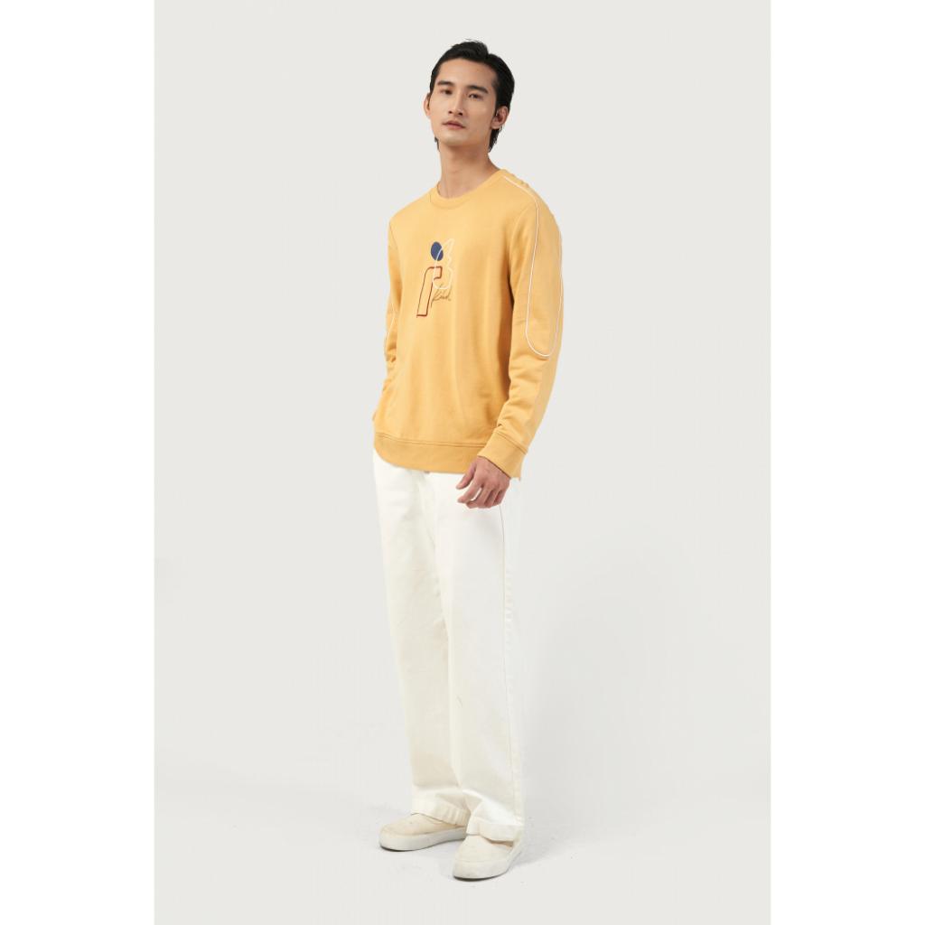 Áo Sweater Nam Thêu Phối Piping Form Regular (áo thun nỉ tay dài)- 10F22SWE005 | LASTORE MENSWEAR