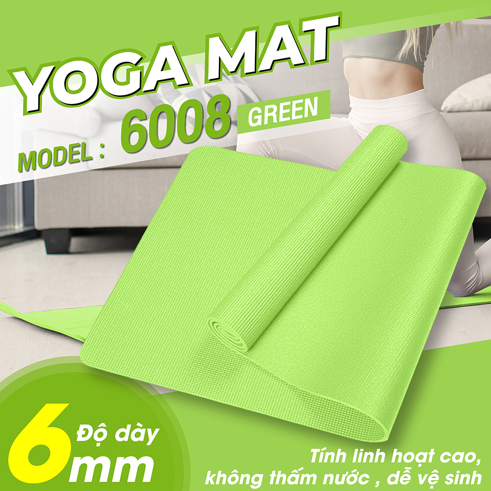 Thảm Tập Yoga cao cấp , chống trượt TPE - 6MM, thảm Tập Gym và Yoga Chuyên Nghiệp