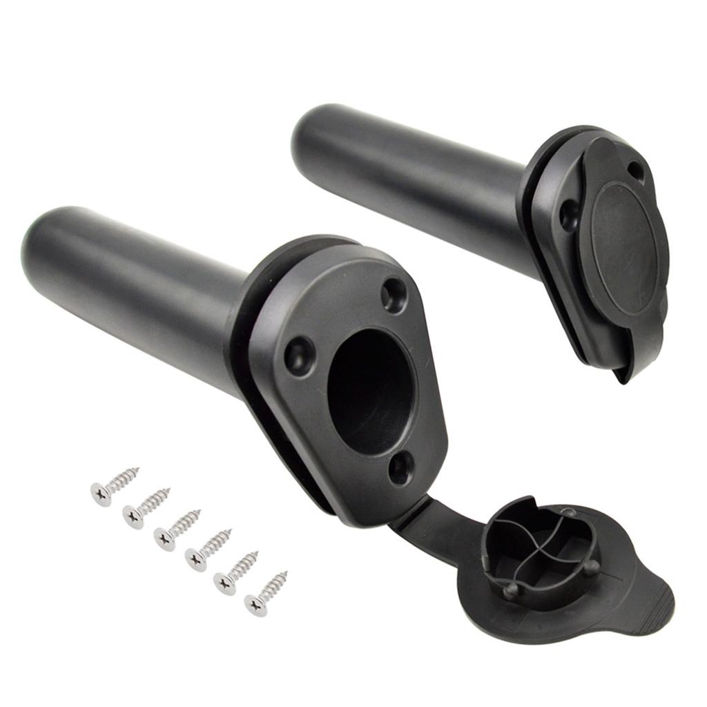 2 Pcs Kayak Flush Mount Fishing Rod Holders Boat Canoe Carry Handle with Bungee