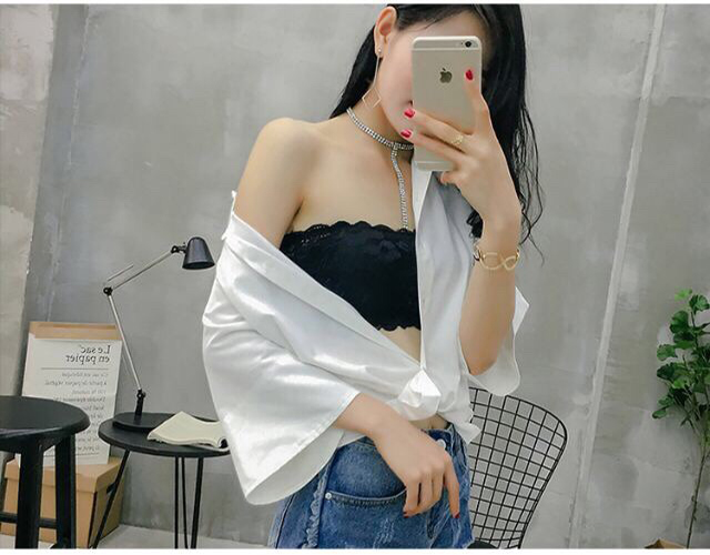 Áo Bra Ren Không Dây Hoa Đào Cực Xinh