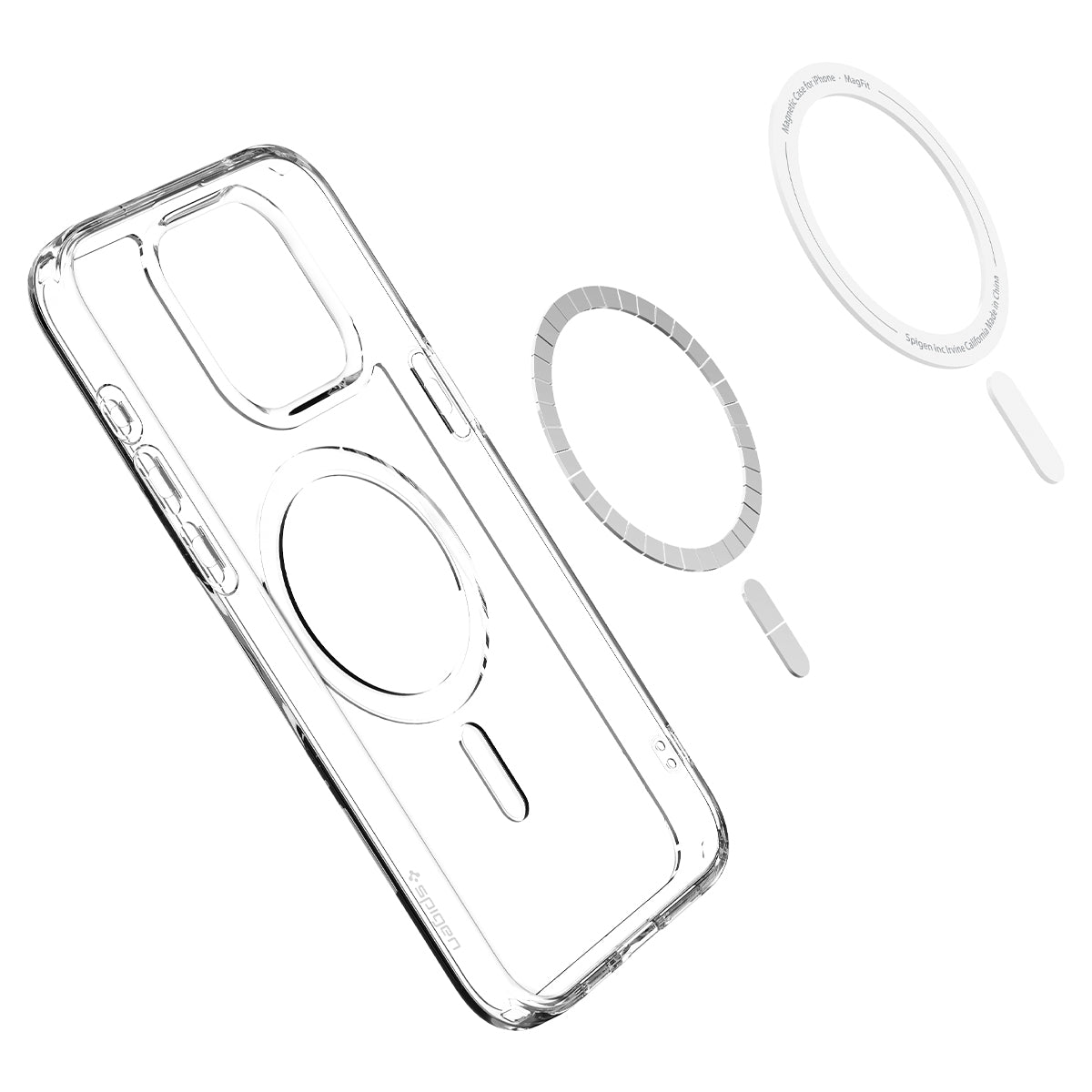 Ốp Lưng dành cho iPhone 15 Pro Max Spigen Crystal Hybrid MagFit Clear Case - Hàng Chính Hãng