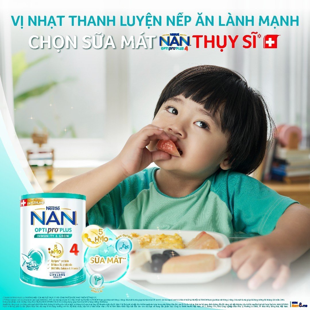 Sữa bột Nestlé NAN OPTIPRO PLUS 4 1500g/lon với 5HMO Giúp tiêu hóa tốt + Tăng cường đề kháng Tặng Quạt để bàn (2 - 6 tuổi)