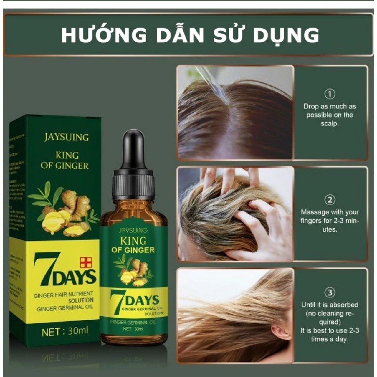 Mọc Tóc Mạnh Mẽ với Tinh Dầu Xịt ELHOE: Tinh Chất Nhân Sâm và Gừng Tươi Hiêu Qủa Sau 7 Ngày