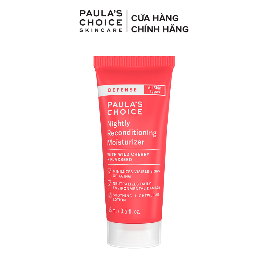 Dưỡng ẩm ban đêm khôi phục vẻ tươi trẻ cho làn da Paula's Choice Defense Nightly Reconditioning Moisturizer 15ml 2227