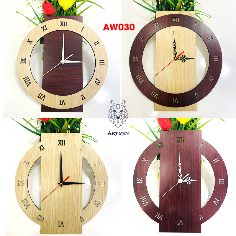 AW030 - Đồng Hồ Gỗ Decor Trang Trí Nhà Cửa – Đồng Hồ Treo Tường Được Yêu Thích