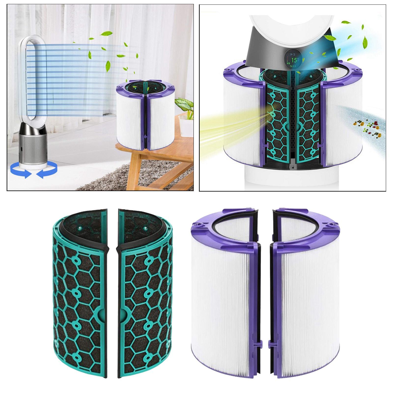 4x Glass HEPA Filter & Activated Carbon Filter for Dyson HP04 HP05