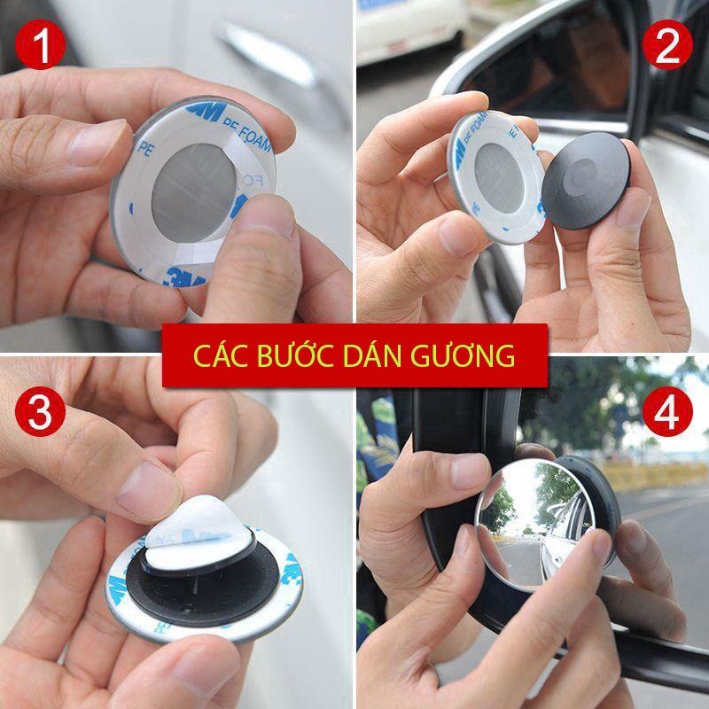 Bộ 2 Gương Cầu Lồi Gắn Trên Gương Chiếu Hậu Ô Tô Xoay 360 Độ Xóa Điểm Mù 29