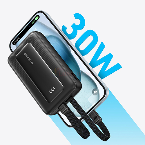 Sạc dự phòng Anker Zolo Power Bank 1USB 2Type-C 35W 10000mAh A1680C - Hàng chính hãng