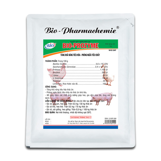 Thuốc bột trộn thức ăn BIO-PROZYME Tăng khả năng tiêu hoá,ngừa tiêu chảy