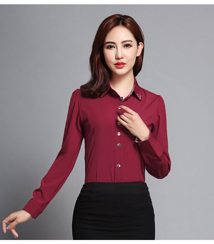 Áo sơ mi nữ công sở phối kẻ sm150