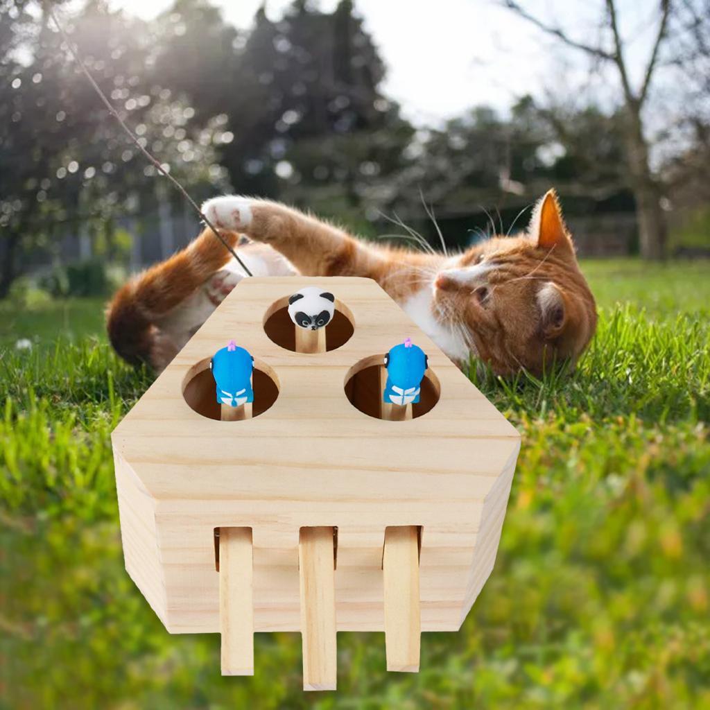 Cat  Mouse Toy Wooden  Box Puzzle Toy  Mice