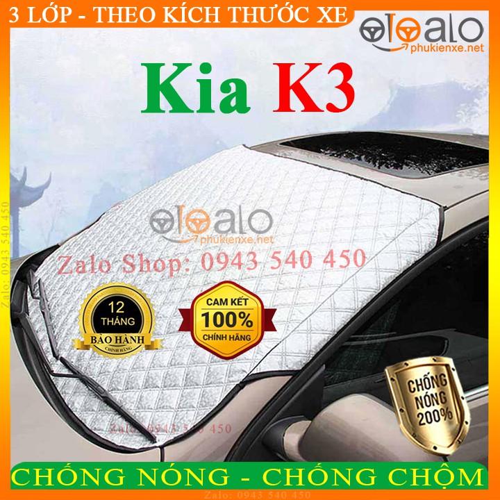 Tấm che chắn nắng kính lái ô tô Kia K3 CAO CẤP 3 Lớp Chắn Nắng Cản Nhiệt | OTOALO