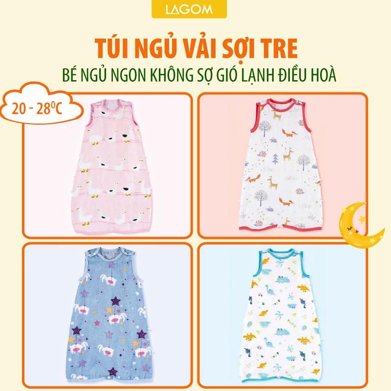 Túi Ngủ Cho Bé Mùa Hè Thu | Túi Ngủ Trẻ Em Vải Đũi Cotton Mềm [Video &amp; Ảnh Thật]