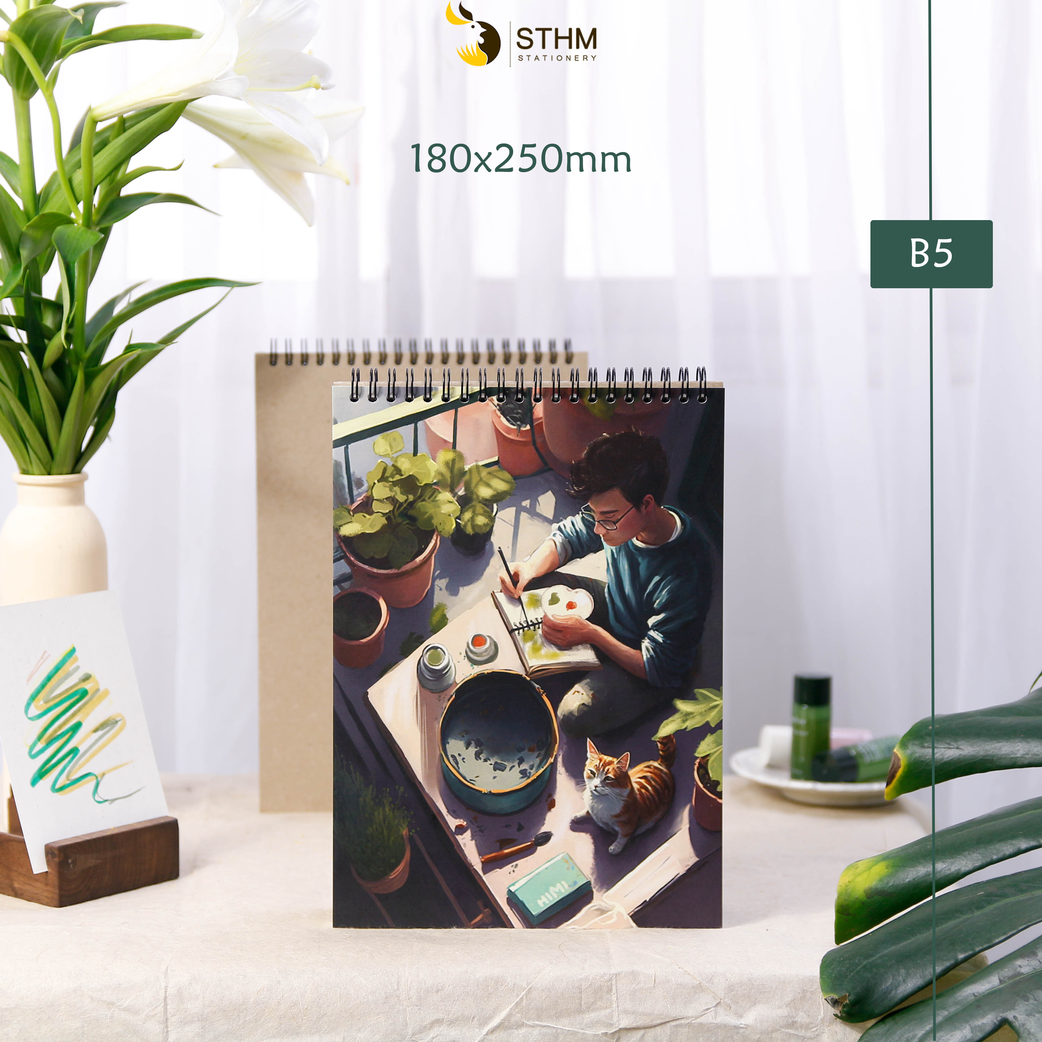 [STHM stationery]- Sketchbook - MY CORNER - 100 trang giấy kem 130gsm