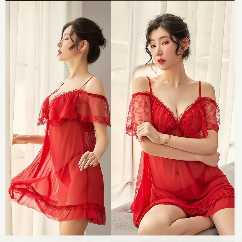 HOT 2022 váy ngủ thun lưới ren - đầm ngủ sexy cao cấp B1040