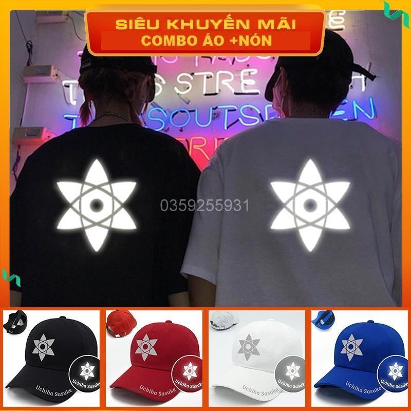 Combo Áo Thun Phản Quang + Nón Phản Quang Naruto - Sasuke