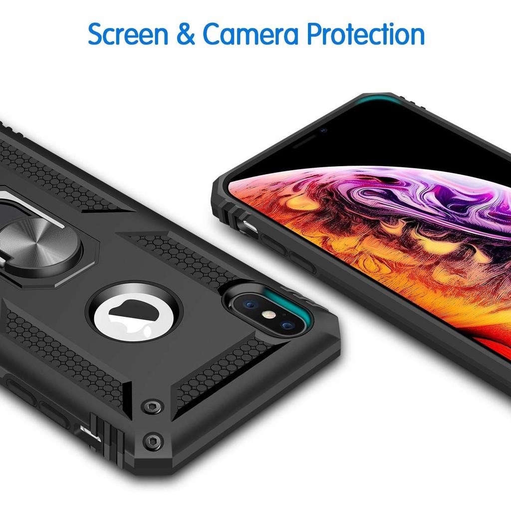 Ốp lưng cho iPhone XS Max chống sốc 2 lớp kèm nhẫn iring làm giá đỡ