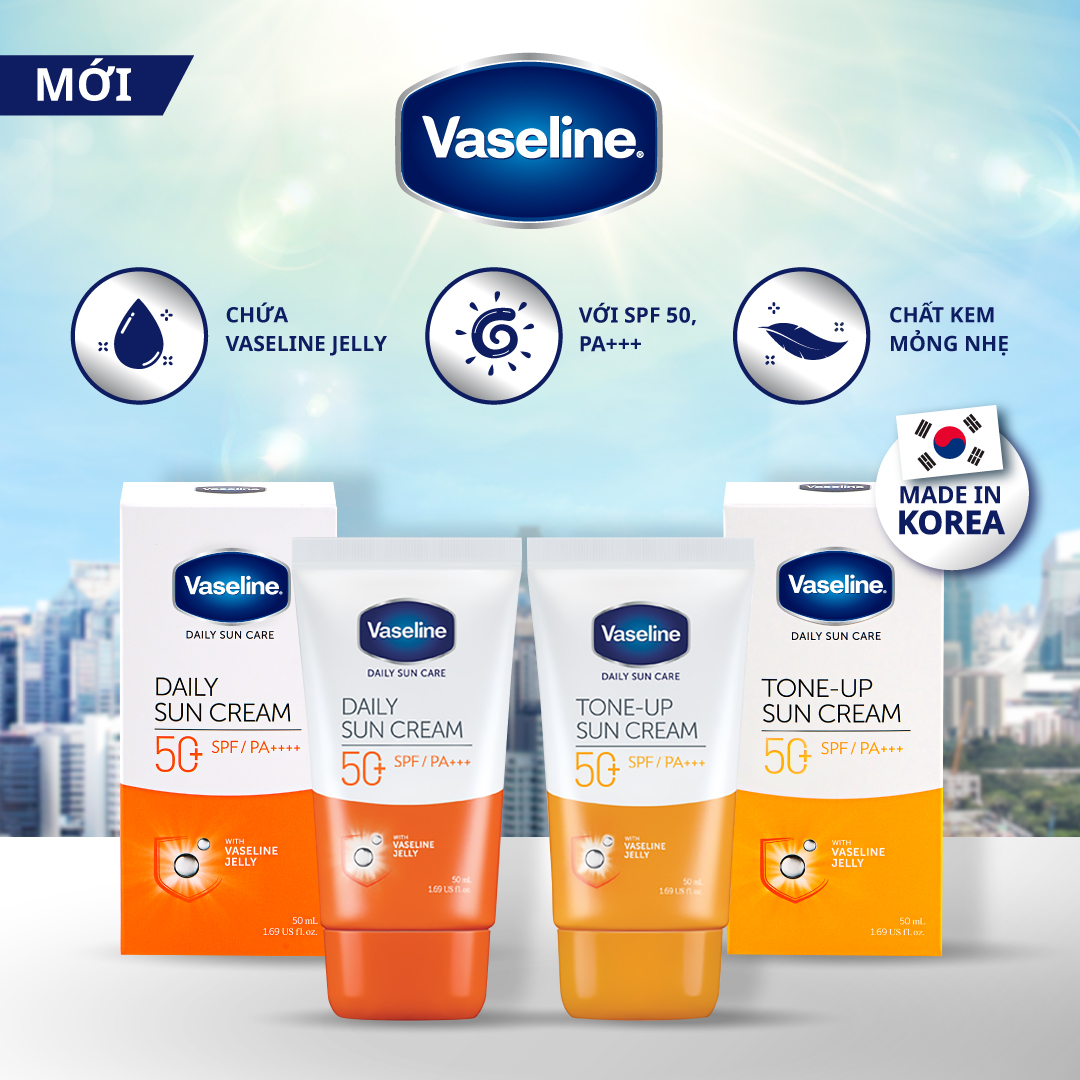 Kem chống nắng hàng ngày Vaseline Daily Sun Cream 50+ SPFPA++++ 50ml