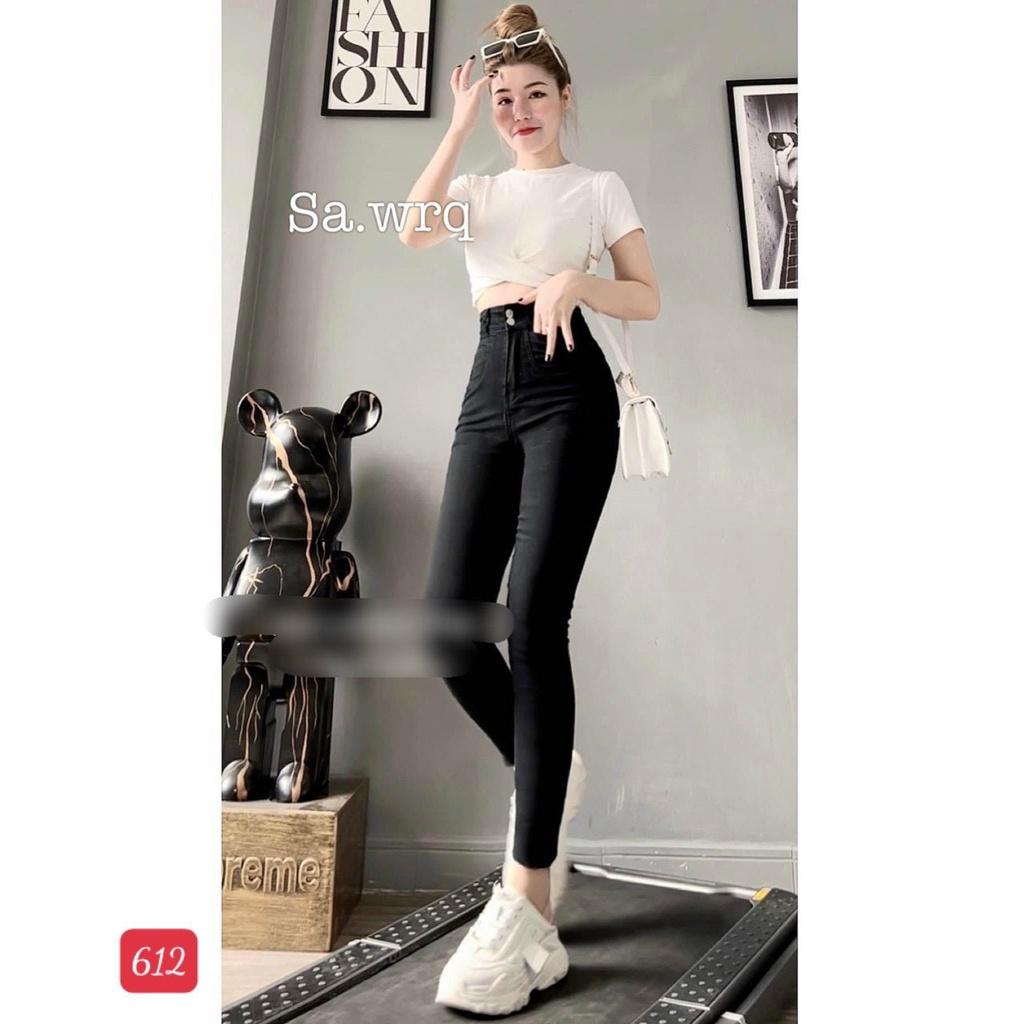 Quần jean nữ lưng cao dáng ôm chất jean cotton cao cấp co giãn mặc tôn dáng trẻ trung MS602
