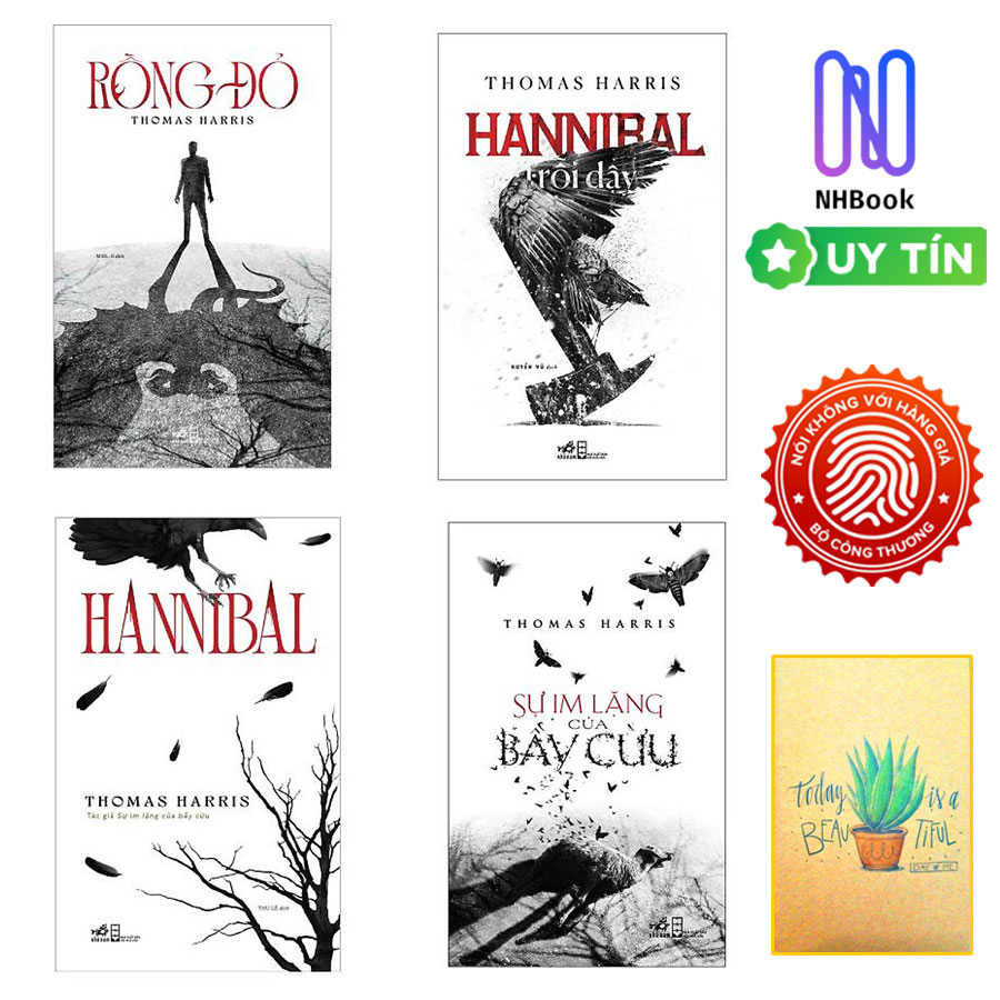 Combo 4 Cuốn Tiểu Thuyết Nổi Tiếng Thế Giới: Hannibal (Tái Bản 2018) + Sự Im Lặng Của Bầy Cừu + Hannibal Trỗi Dậy (2020) + Rồng Đỏ (Bookset Nhã Nam - Truyện Trinh Thám Làm Nên Tên Tuổi Thomas Harris )