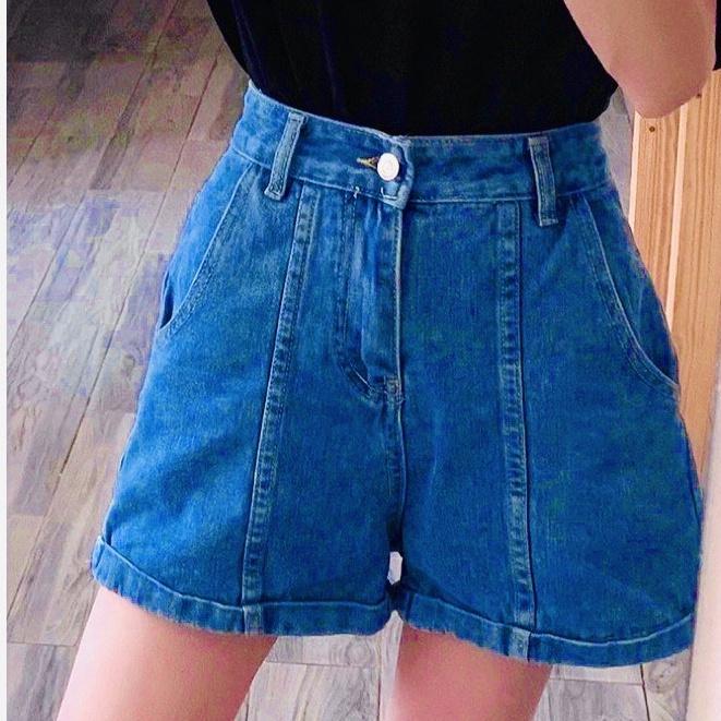 Quần đùi nữ chất kaki, Quần Sooc Đùi Nữ Cạp Cao Ulzzang Thời Trang
