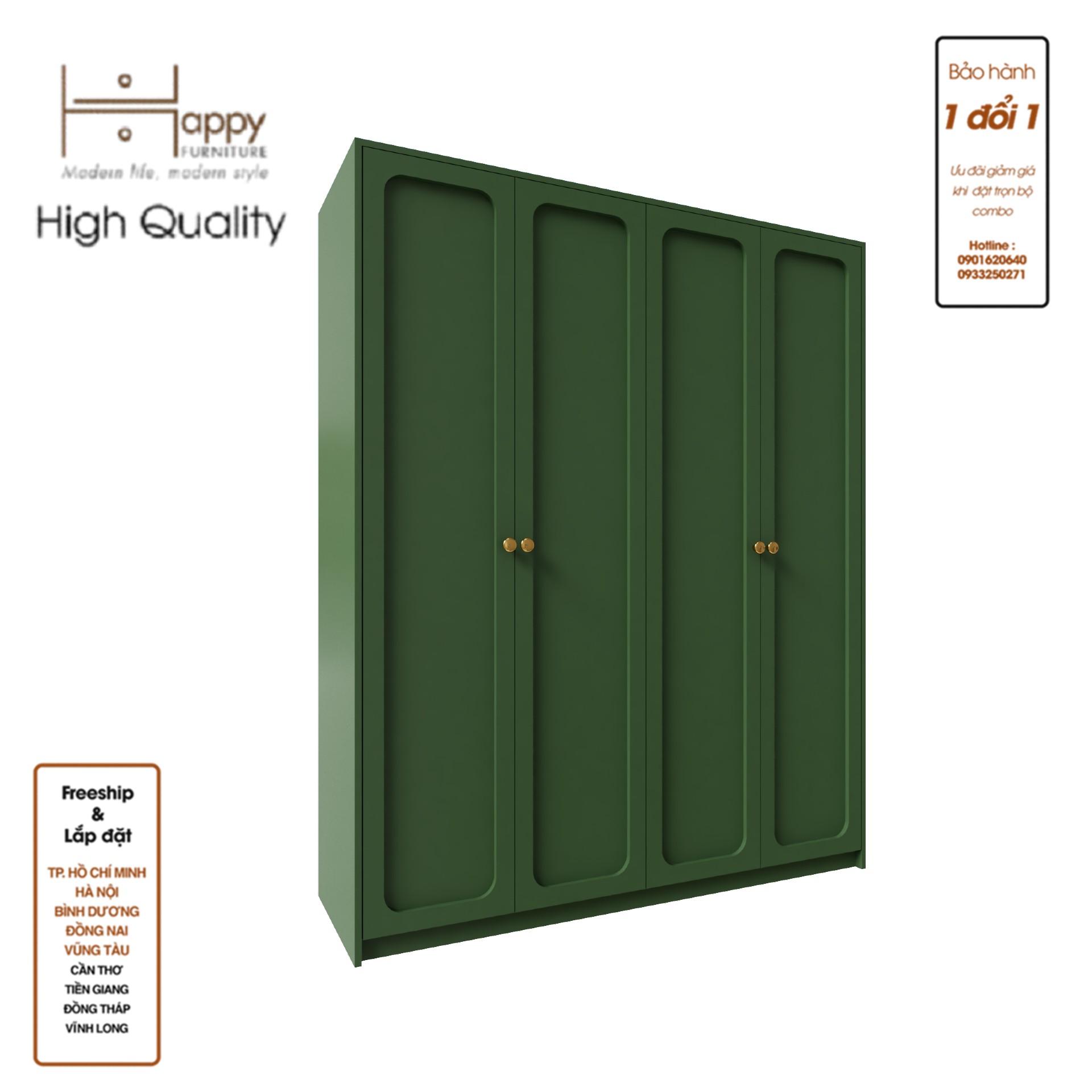 ELEGANT, Tủ quần áo 4 cửa mở 1m6x2m, 160cm x 54cm x 200cm , TCM_084