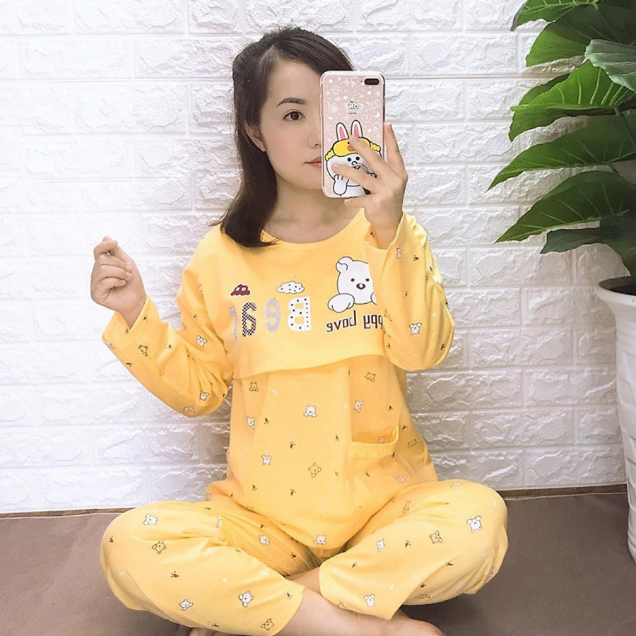 Bộ Đồ Bầu, Sau Sinh Vải Cotton - Họa Tiết Ngẫu Nhiên