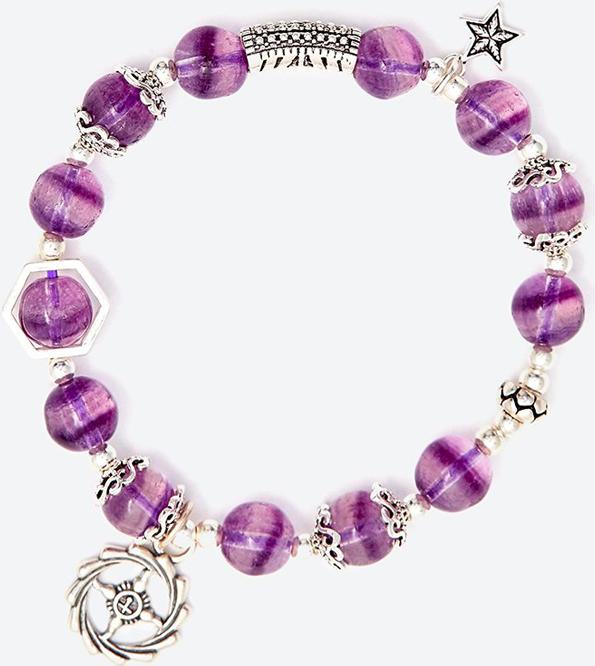 Vòng tay đá fluorite phối ngôi sao Ngọc Quý Gemstones