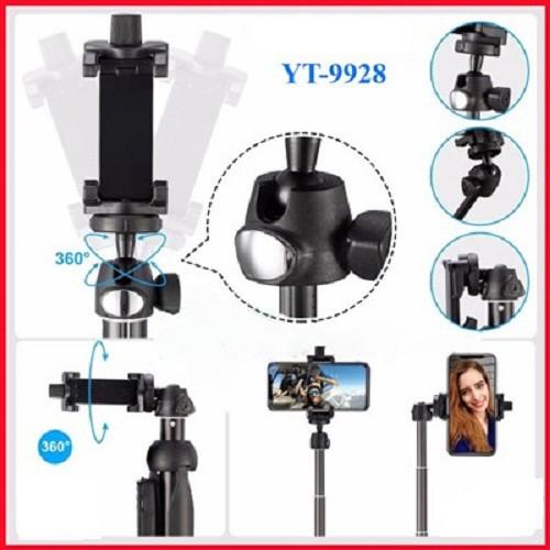 Gậy Chụp Hình Kiêm Tripod Đa Năng YT-9928 Có Remote Bluetooth - Gậy Tự Sướng Kiêm Tripod 3 Chân Chắc Chắn