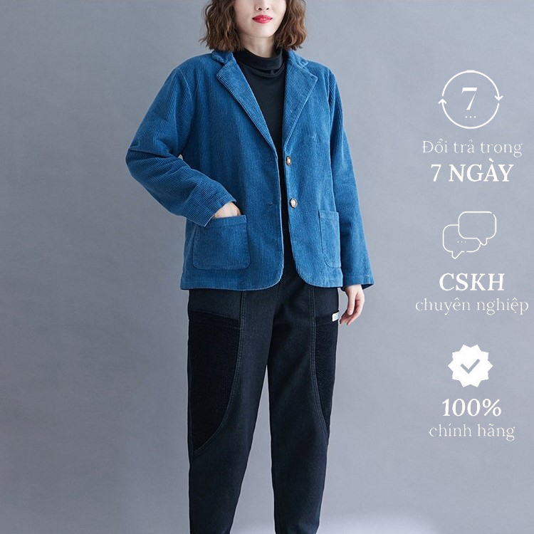 Áo khoác blazer nữ nhung tăm form rộng hàn quốc thời trang trẻ trung phong cách công sở ARCTIC HUNTER