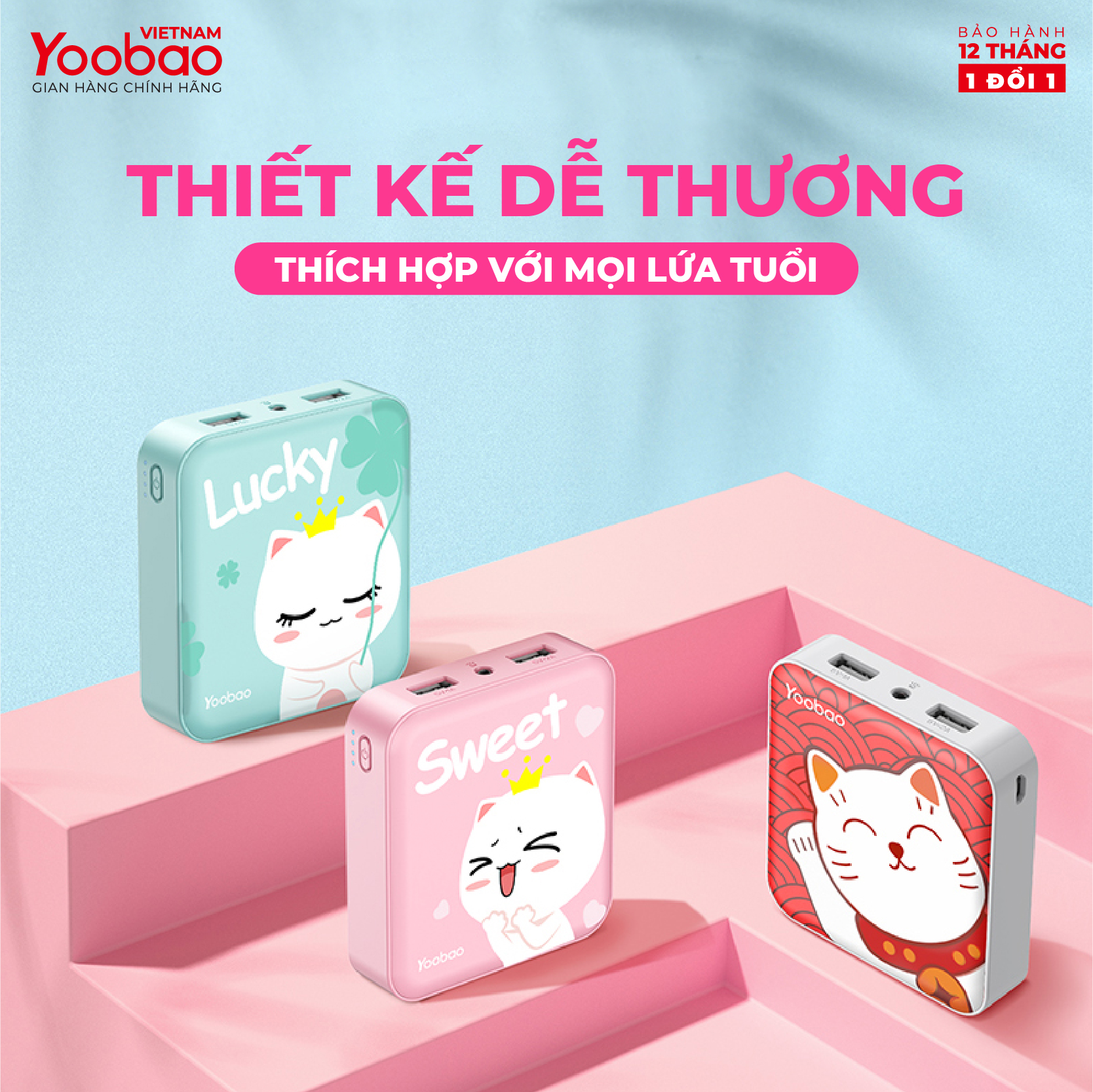 Sạc dự phòng mini 10000mAh Yoobao YB-6024 Trang bị đèn LED chiếu sáng