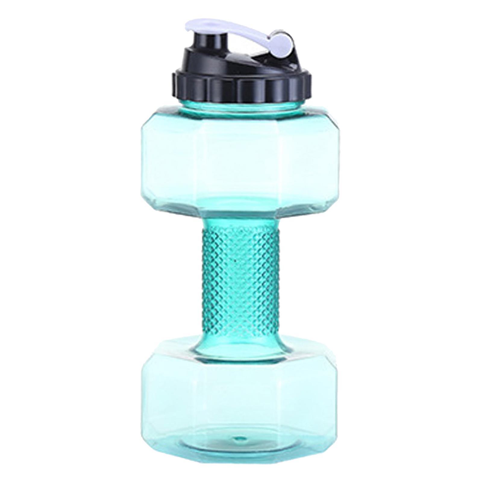 2x Dumbbell Bottle,Large Durable Portable Water Bottle Clear Camping Kettle Jug Cycling Barbell