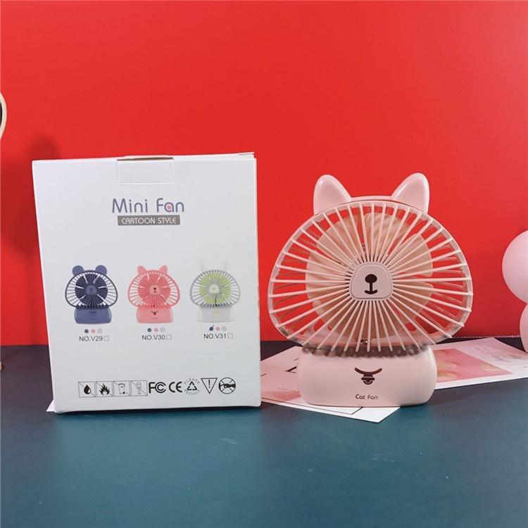 Quạt mini V30 để bàn có đèn LED trang trí siêu dễ thương