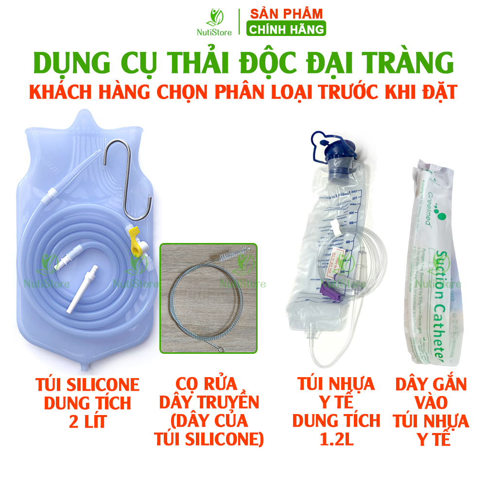 Dụng cụ thải độc đại tràng enema, thải độc cà phê, túi thải độc đại tràng silicone, túi nhựa y tế