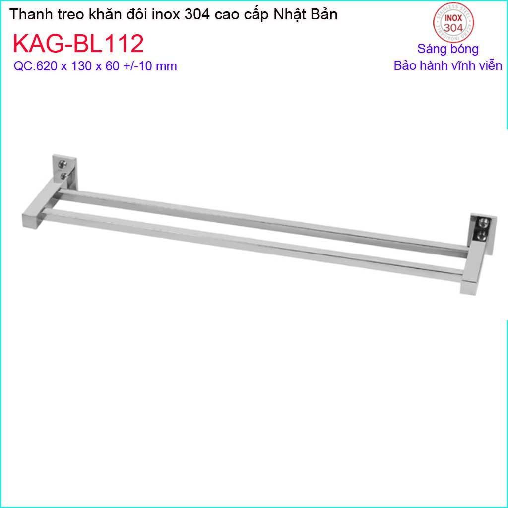 Thanh vắt khăn đơn Inox Kace, thanh treo khăn đôi Inox SUS304 Nhật Bản, vắt khăn tắm