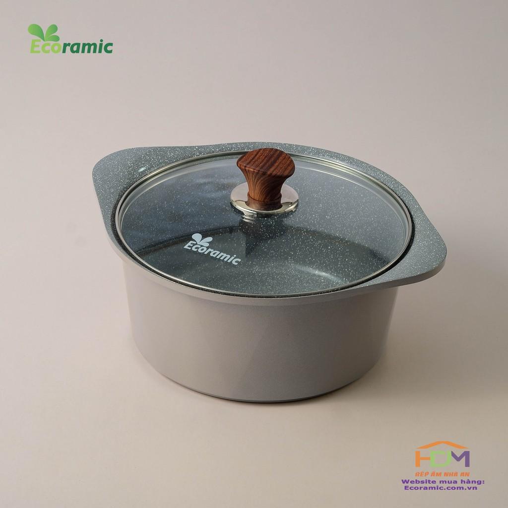 Bộ nồi chảo cao cấp 5 món Ecoramic Premium siêu chống dính, siêu bền - Hàng chính hãng