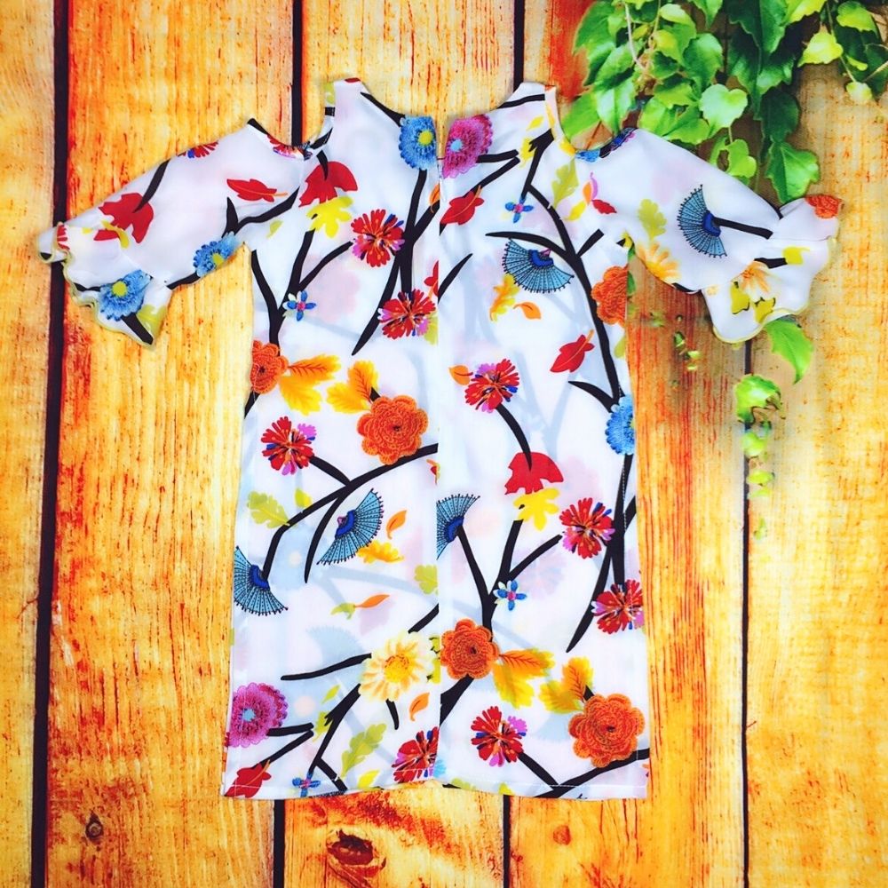 Áo dài cách tân cho bé gái từ 10-26kg - áo dài vải chiffon quần thun cotton co giãn.