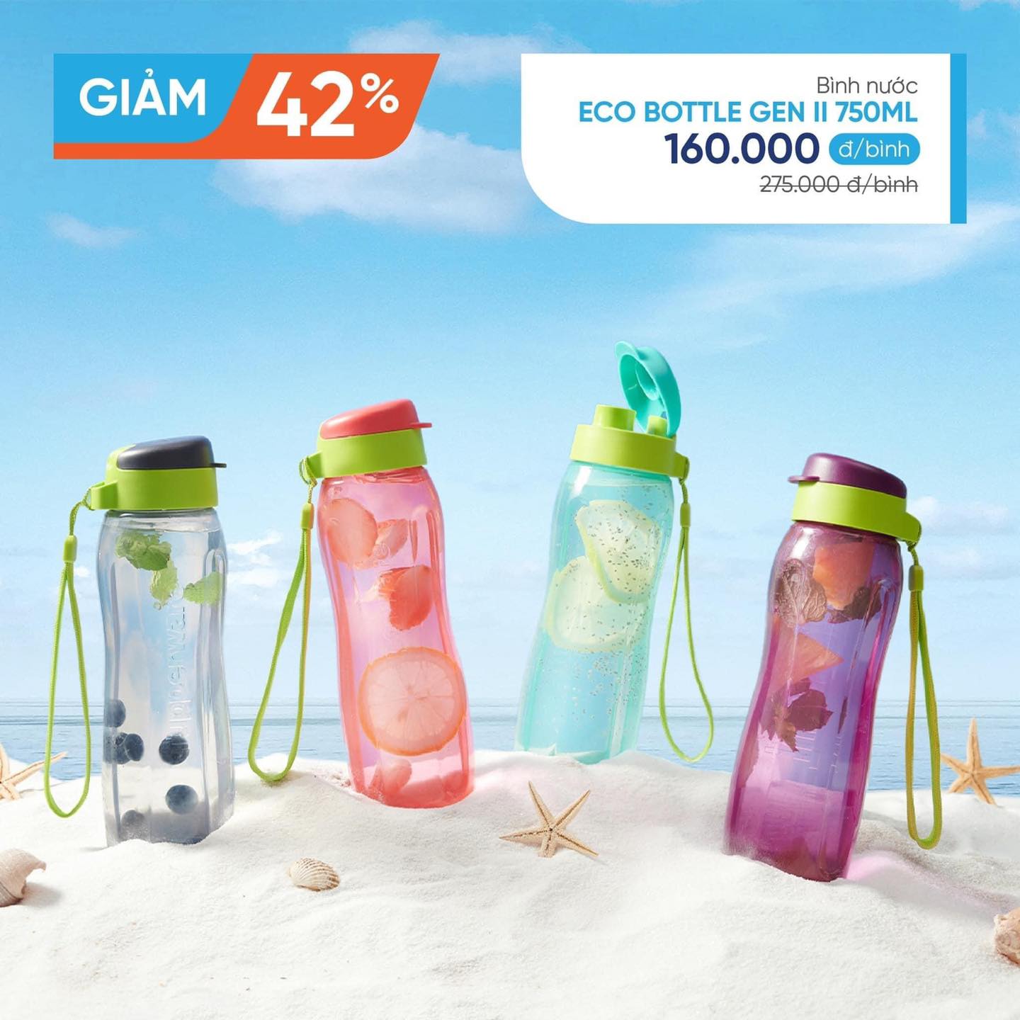 Bình Nước Eco Bottle Gen II 750ml - Tupperware. Hàng chính hãng