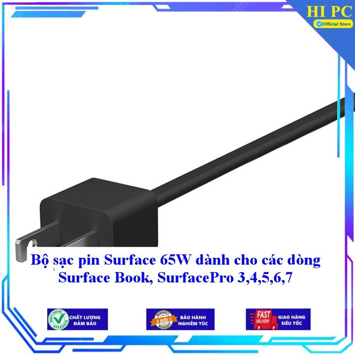 Bộ sạc pin Surface 65W dành cho các dòng Surface Book SurfacePro 3 4 5 6 7 - Kèm Dây nguồn - Hàng Nhập Khẩu