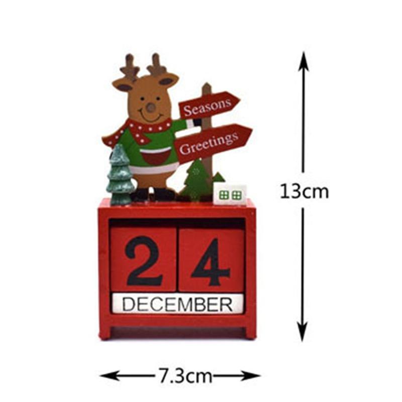 Lịch gỗ để bàn trang trí năm mới phong cách giáng sinh