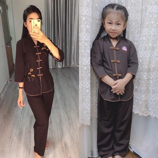 Đồ Lam Đi Chùa Cho Mẹ &Bé # Cổ Tàu # Đồ Bộ Bé Gái # Quần Áo Bé