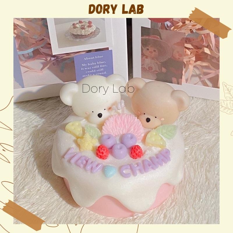Nến Thơm Bánh Sinh Nhật Couple Gấu Trang Trí Theo Yêu Cầu - Dory Lab