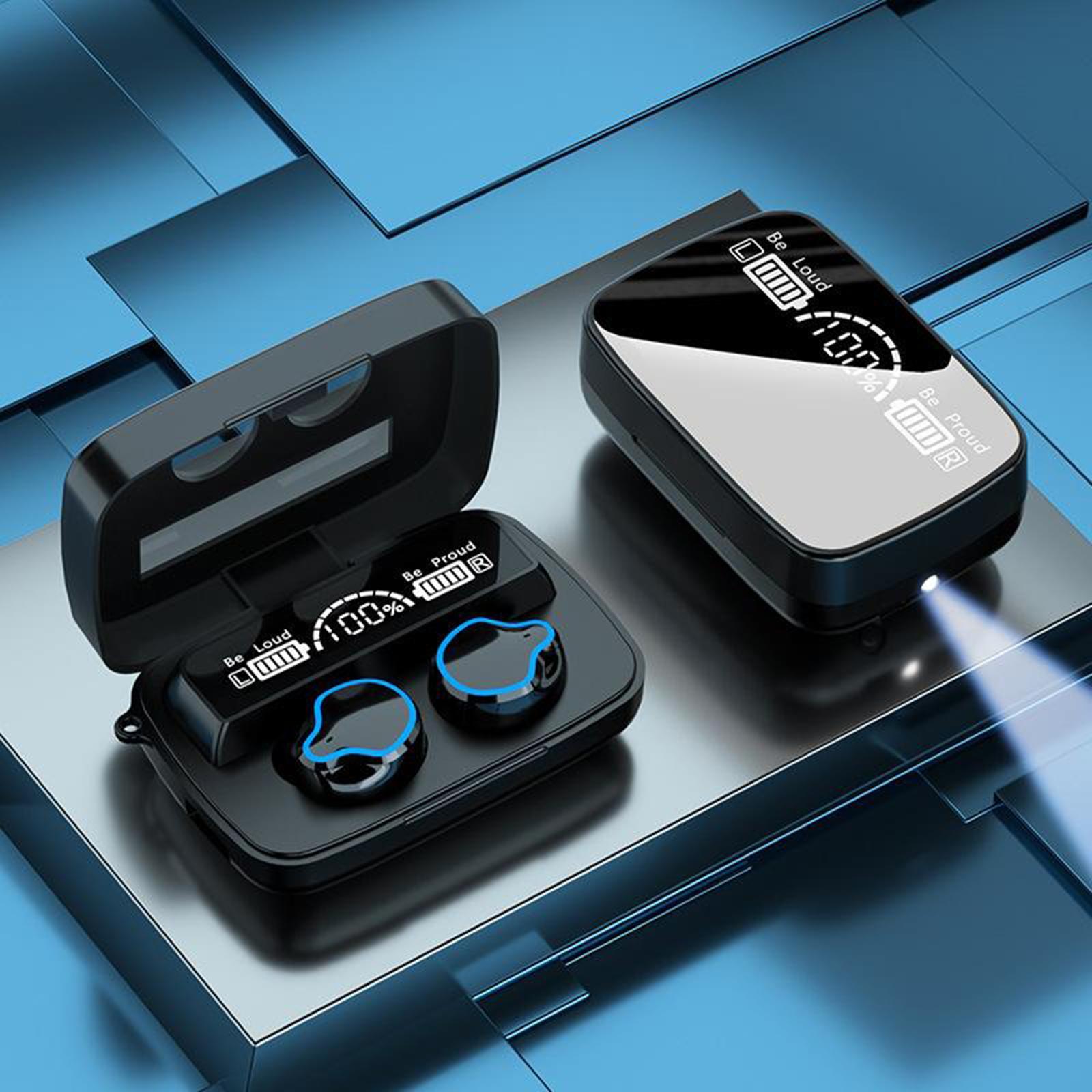 Stylish Invisible Wireless Earbuds Bluetooth5.1 Stereo HiFi LED Display M9