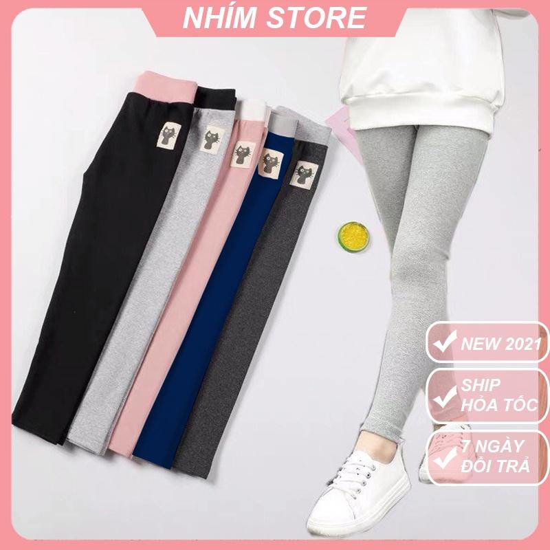 Quần legging cho bé gái 6-45kg mặc thu đông chất len tăm CAT