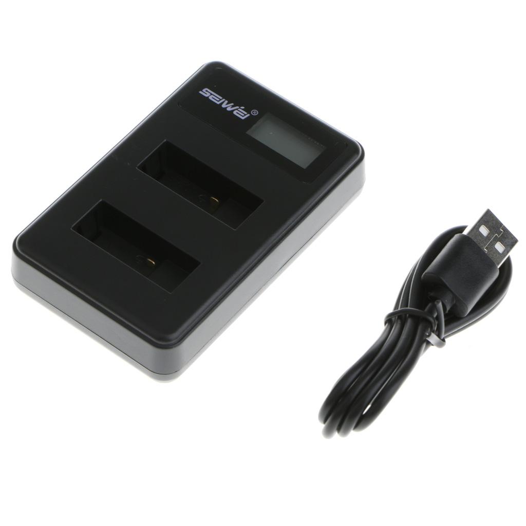 Dual USB Battery Dock Charger LCD Display + Mini Cable For GoPro HEro 6/5