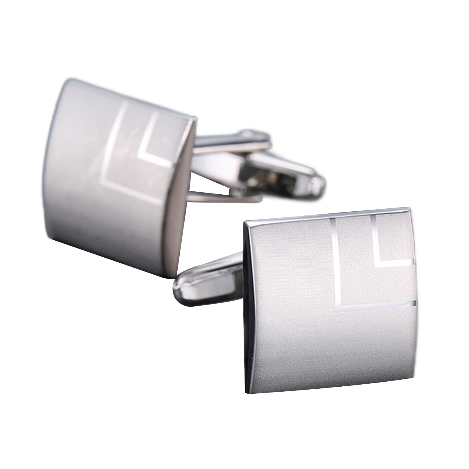 1 Pair Men Square Cufflinks Party Tuxedo Shirt Cuff Links