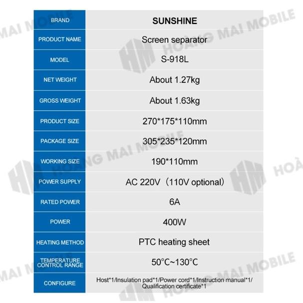 Máy cắt kính gầm thấp SUNSHINE S-918L 7in (Cao su xanh)