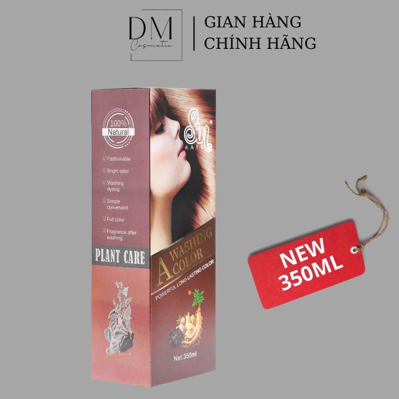 Dầu Gội Phủ Bạc Sin Hair 350ml Màu Nâu Có Lược Chải Giúp Đen Tóc Tự Nhiên Bằng Nhân Sâm Nhật Bản