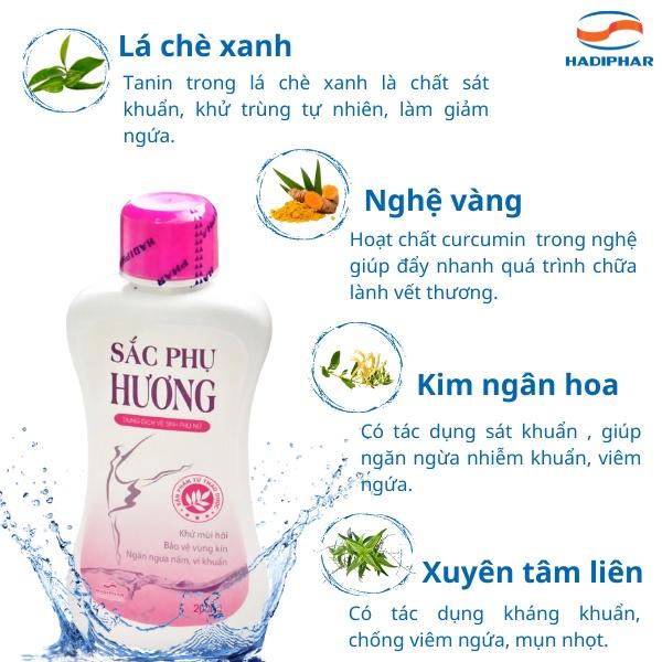 Dung dịch vệ sinh phụ nữ Sắc Phụ Hương giảm ngứa ngăn ngừa nấm và vi khuẩn