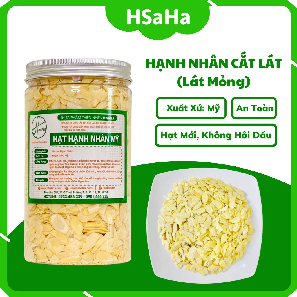 Hạnh Nhân Lát Mỹ HSaHa - Hạt Hạnh Nhân Cắt Lát Mỏng Làm Bánh, Làm Sữa Hạt